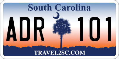 SC license plate ADR101