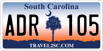 SC license plate ADR105
