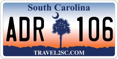 SC license plate ADR106