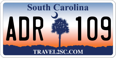 SC license plate ADR109