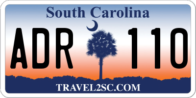 SC license plate ADR110