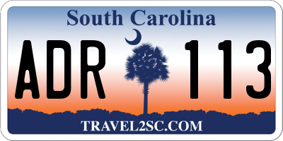 SC license plate ADR113