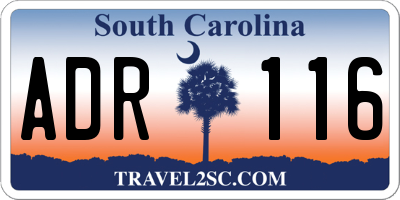 SC license plate ADR116