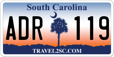 SC license plate ADR119