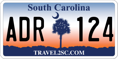 SC license plate ADR124