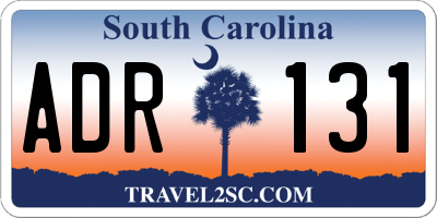 SC license plate ADR131