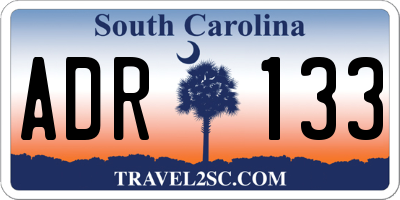 SC license plate ADR133