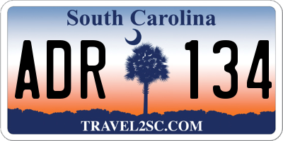 SC license plate ADR134