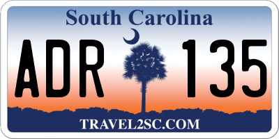 SC license plate ADR135