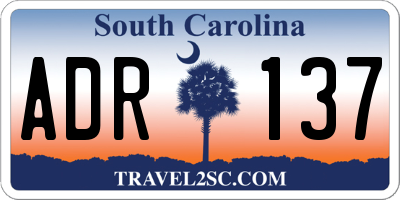 SC license plate ADR137