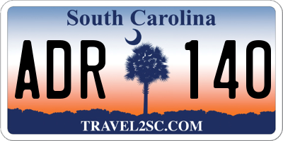 SC license plate ADR140