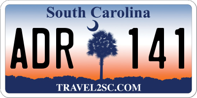 SC license plate ADR141
