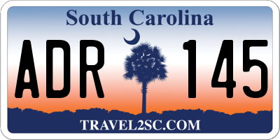 SC license plate ADR145