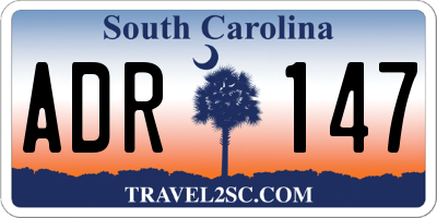 SC license plate ADR147