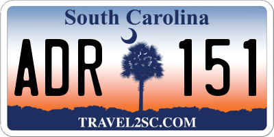 SC license plate ADR151