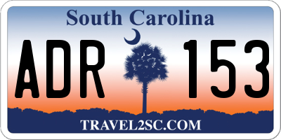 SC license plate ADR153