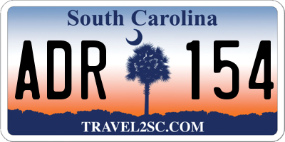 SC license plate ADR154