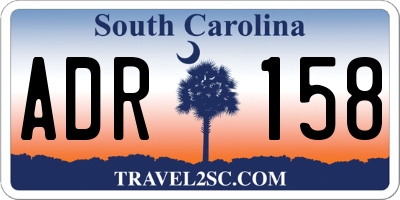 SC license plate ADR158