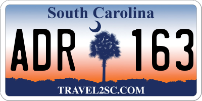 SC license plate ADR163