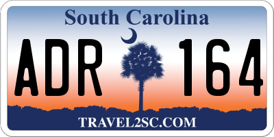 SC license plate ADR164