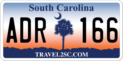 SC license plate ADR166