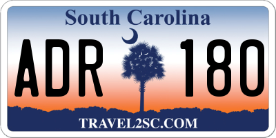 SC license plate ADR180