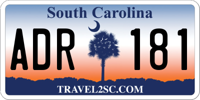 SC license plate ADR181