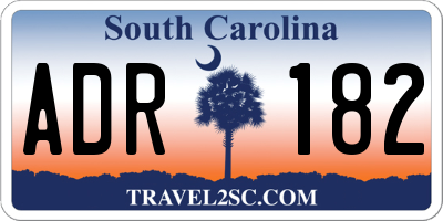 SC license plate ADR182