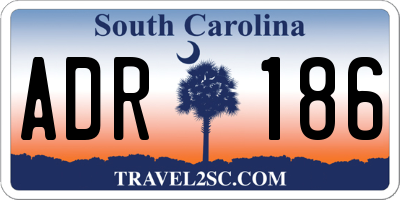 SC license plate ADR186