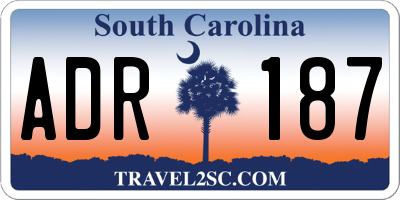 SC license plate ADR187