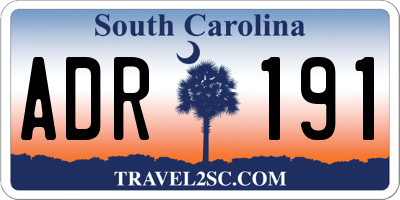 SC license plate ADR191
