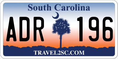 SC license plate ADR196