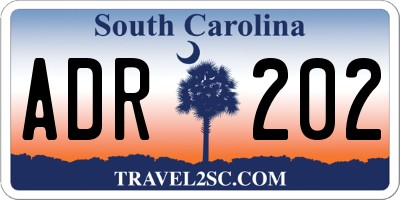 SC license plate ADR202