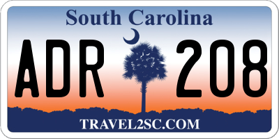 SC license plate ADR208