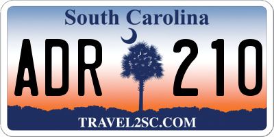 SC license plate ADR210