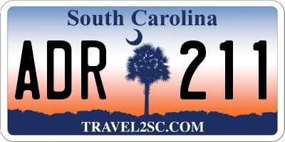 SC license plate ADR211
