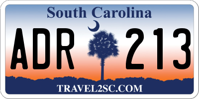 SC license plate ADR213