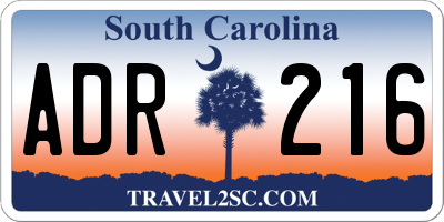SC license plate ADR216