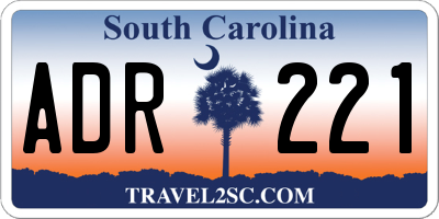 SC license plate ADR221