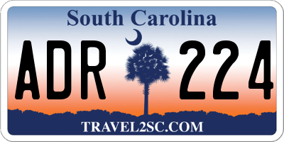 SC license plate ADR224