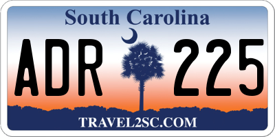 SC license plate ADR225