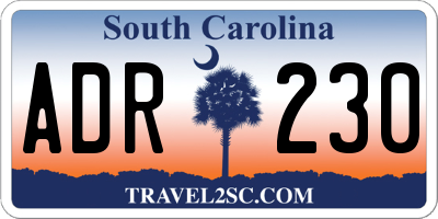 SC license plate ADR230
