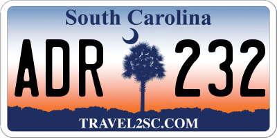 SC license plate ADR232