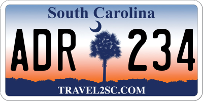 SC license plate ADR234
