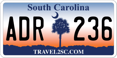 SC license plate ADR236