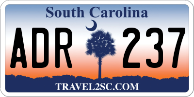SC license plate ADR237