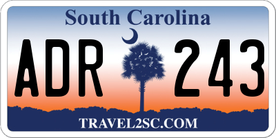 SC license plate ADR243
