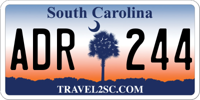 SC license plate ADR244