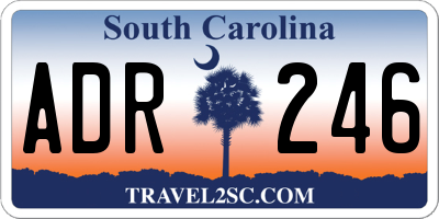 SC license plate ADR246
