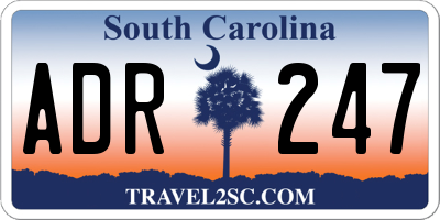 SC license plate ADR247